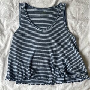 Casual Soft Striped Cropped Tank Top Hollister